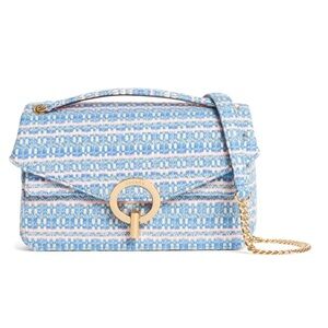 Sandro Yza Blue & Pink Tweed Shoulder Crossbody Bag